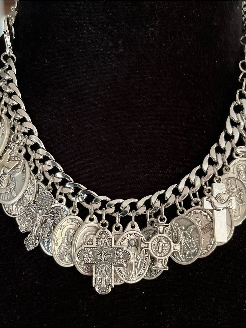 Catholic Charm Bracelet Saints, Crosses - Picture 9 of 13